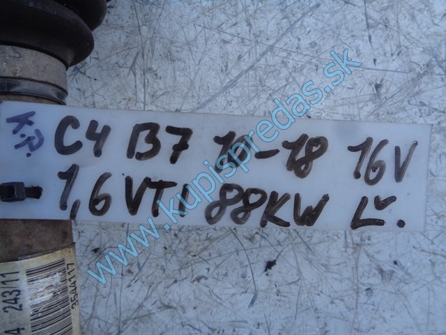 ľavá predná poloos na citroen c4 1,6 16V, 